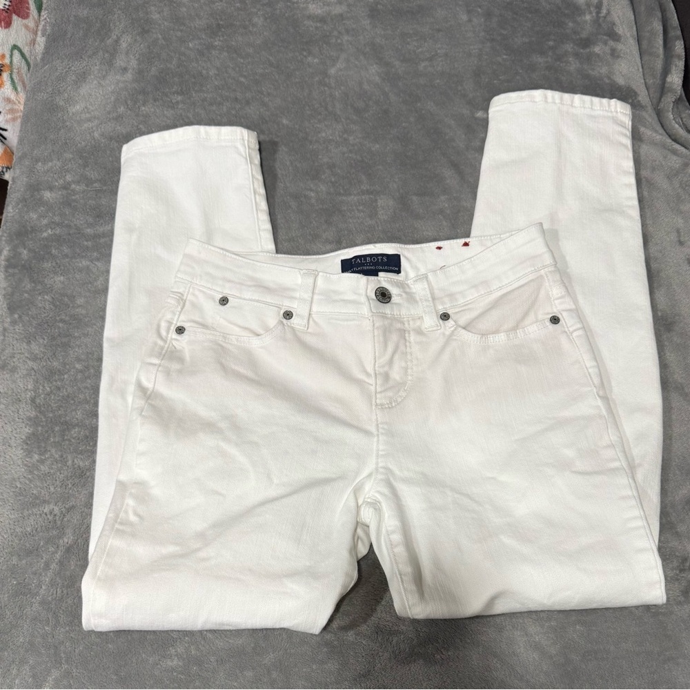 Talbots Simply Flattering Collection White Ankle Jeans - Picture 4 of 9